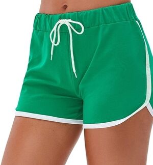 Little Beauty Elastic Waist Yoga or Athletic Shorts Green with White Trim Size S